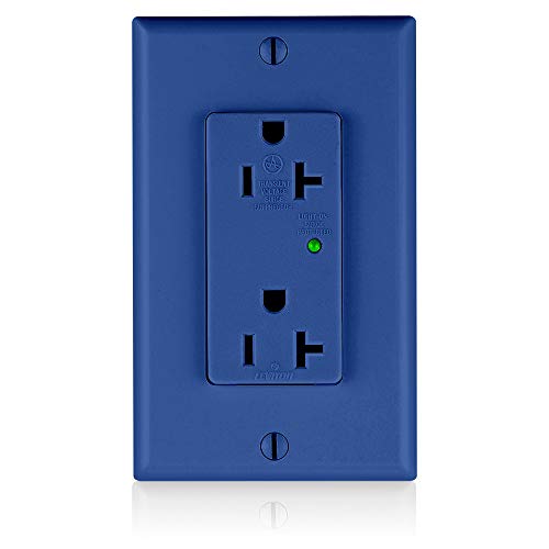 Prise droite de qualité industrielle 20 A 125 V Leviton Decora Plus avec témoin lumineux mural