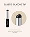 STUDIO17 Silicone Lip Brush for Lip Coloring | Lip Makeup Brush for Even & Detailed Application on Lip Color | Silicone Tip for Easy Use & Hygiene | Korean Lip Brush with Portability, Black
