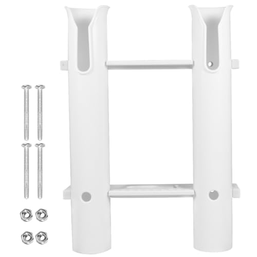 Support à 2 tubes pour canne à pêche Healeved blanc accessoire de rangement mural