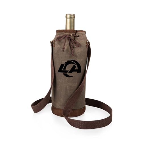 PICNIC TIME Los Angeles Rams Waxed Canvas Wine Tote