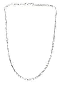 Italienische Kordel-Collier, Ca. 50 Cm, 925 Silber Rhodiniert, Ca. 22