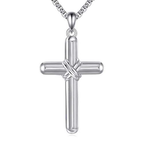 Chaîne en argent sterling 925 croix, le cadeau idéal pour homme et femme