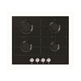 Cookology Essentials AEGHE60BK Gas Hob 60cm - 4 Burner Gas Hob - Auto Ignition - Flame Safety Device - Enamel Pan Stands - Front Controls - LPG Kit Supplied - Black Kitchen Hob
