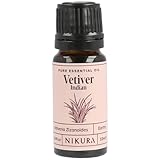 Nikura Vetiver (Indian) Essential Oil - 10ml | 100% Pure Natural Oils | Perfect for Study Focus, Perfume Base, Insect Repellent | Great for Self Care, Diffusers, Aromatherapy | Vegan & UK Made