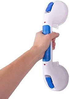 Carex Suction Shower Grab Bar – 12” Ultra Grip Shower Handle - Dual
