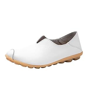 Beudylihy Damesmode in warme stijl, comfortabele, effen platte schoenen van leer, casual slipper