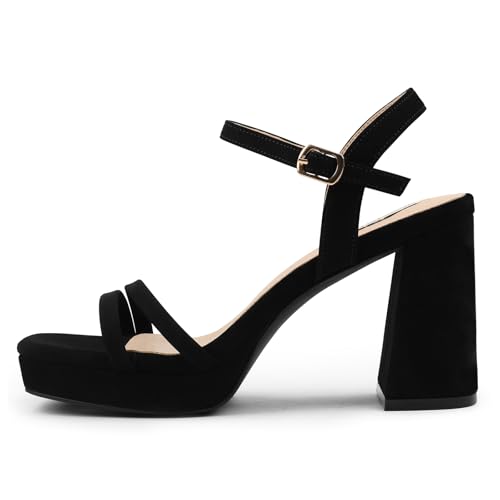 Image of JOY IN LOVE Platform Heels for Women 3.5 Inch Chunky Block Heel Ankle Strap Sandals