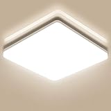 feuchtraumlampe rund Blendfrei/Flimmerfrei: Hochwertige LED Deckenleuchte mit 2400 Lumens in einem milch weißem Gehäuse bieten ein gleichmäßiges, flimmerfreies, flackerfreies und blendfreies Licht.