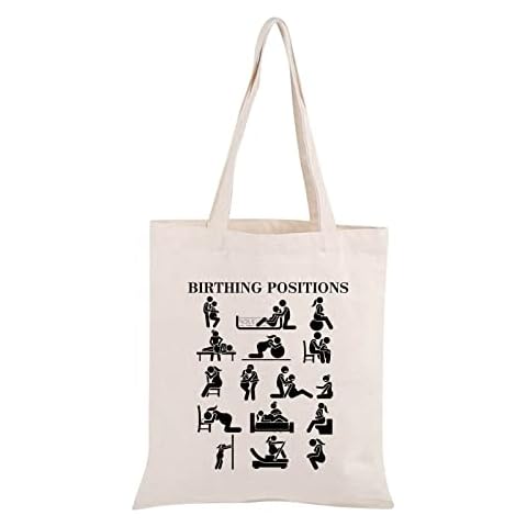 PWHAOO Childbirth Education Tote Bag Birthing Poaitions Tote Bag Birth Positions Tote Bag Pregnancy Gift, Birthing Positions Tote Cover