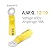 Wirefy 90 PCS Heat Shrink Ring Terminals #10 - a Resistant Ring Connectors - Eyelet Wire Connectors - Yellow 10-12 AWG