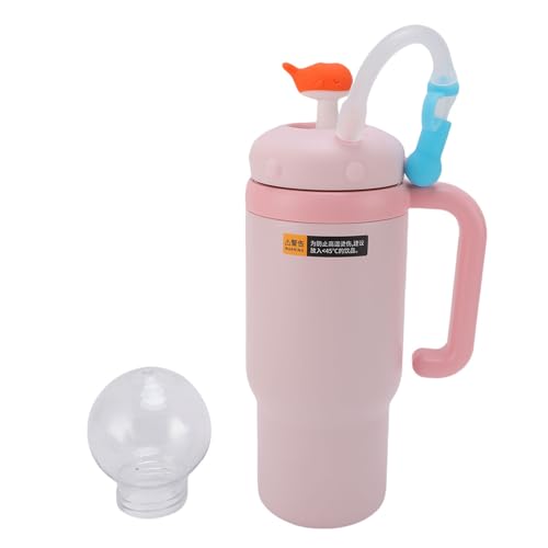 SPYMINNPOO Bouteille d'eau de la Fontaine de Baleine, Bouteille d'eau Isolée en Acier Inoxydable, 710 Ml avec Paille, Poignée, Bouchon de Fontaine de Baleine, Idéal pour les Voyages en Plein Air