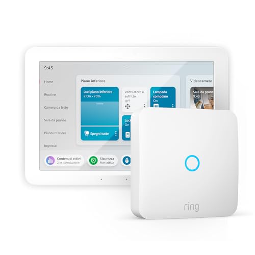 LA SICUREZZA DI CASA A PORTATA DI MANO: utilizza Echo Hub per attivare e disattivare il tuo sistema di sicurezza compatibile. Mentre non sei a casa, tieni sempre d’occhio cosa succede con l’app Alexa e le videocamere, le serrature, gli allarmi e i sensori compatibili.
