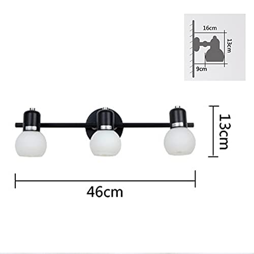 Lampe murale miroir noir E14 orientable pour salle de bain