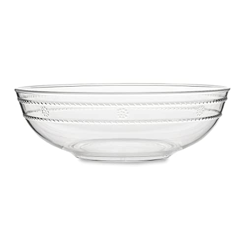 Juliska - Isabella Acrylic Serving Bowl 13 In., Acrylic Glass - Unbreakable, Clear Acrylic, Embossed Serving Bowl #TOP12