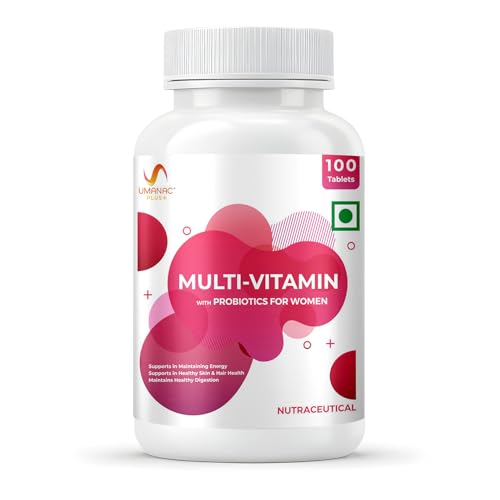 Image of Umanac Plus Women's Multivitamin | 100 Tablets | With Ginseng, Probiotics, Amla, Turmeric, Aloe Vera & Biotin | Daily Multivitamin for Energy, Immunity, Skin & Hair