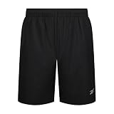 Reebok Boys Vector Logo Woven Athletic Short, Black, L(14/16)