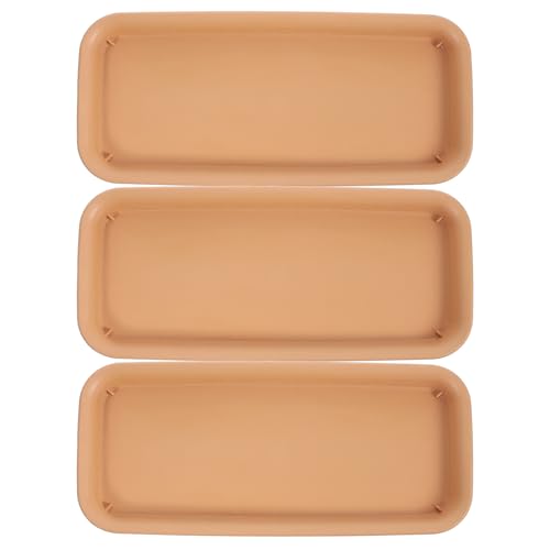 DOITOOL 3個 プランター用大型長方形トレー 耐久性プラスチック製水受け皿 植物鉢用水漏れ防止 室内外兼用植木鉢ベース ガーデニング用汚れ