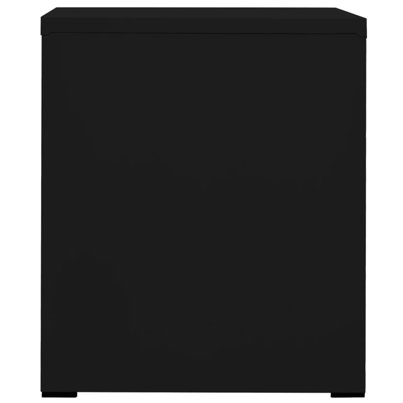 Schedario Nero 46x62x72,5 cm in Acciaio,Cassettiera, Mobiletto da Ufficio con Serratura,Regolabile per Cartelle Sospese, Superficie Testurizzata, per Ufficio, Studio