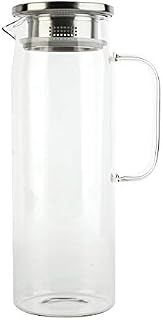 Glass Pitcher with Lid, Glass Water Pitcher Fridge Carafe Ice Tea Maker, Juice