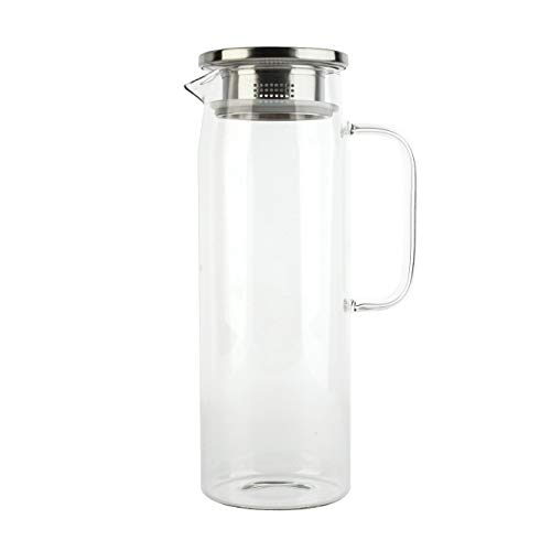 Glass Pitcher with Lid, Glass Water Pitcher Fridge Carafe Ice Tea Maker, Juice