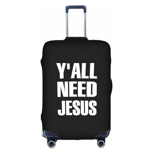 Y'All Need Jesus Luggage Covers Dustproof Anti-Scratch Luggage Baggage Covers Elastic Washable 18-21 Inch Suitcase Cover