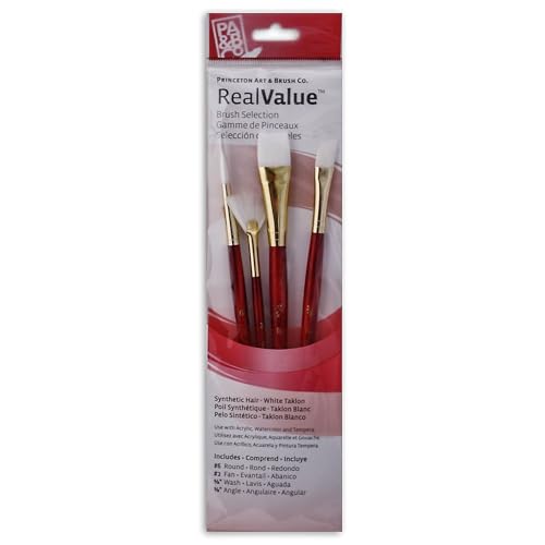 Princeton Artist Brush, Set 9120 4-Piece White Taklon