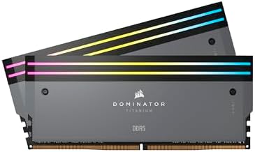 CORSAIR DOMINATOR TITANIUM RGB DDR5 64GB (2x32GB) DDR5 6000MHz CL30 AMD EXPO Intel XMP iCUE Memoria Compatibile per Computer - Grigio (CMP64GX5M2B6000Z30)