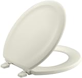  Kohler Stonewood - Asiento para inodoro, madera moldeada con bisagras de plástico a juego