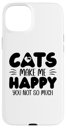 Cats Make Me Happy You Not So Much Humans Make My Head Hurt �X�}�z�P�[�X iPhone 15 Plus �p
