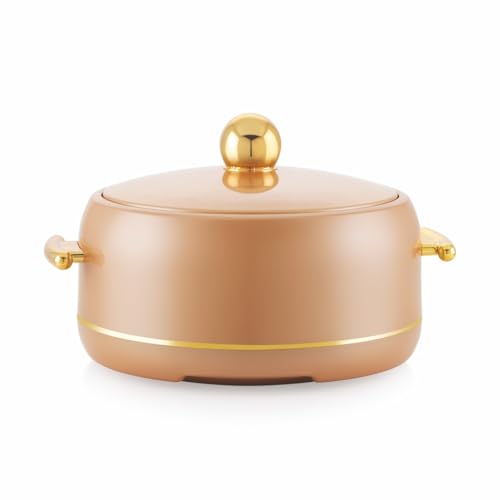 Image of Modware Atlantis Casserole 2000ml Elegant Design Premium Hot Pot, Retains Temperature for Hours, Insulated Inner Steel Casserole for Roti, Hot Box for Home, Chapati Box, Serving Bowl with Lid (Brown)