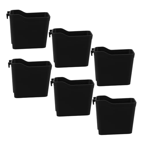 BELLIFFY 6 Pièces Bac de Rangement pour Panneau Perforé avec Crochets Boîtes Carrées Noires pour Garage Atelier Bureau Cuisine et Atelier de Loisirs Organiseur pour Stockage Daccessoires