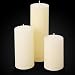 Shihanee 240 Pcs Pillar Candles and Glass Cylinder Vases Clear Cylinder Holders for Slim Pillar Candles Table Decoration (Ivory White)