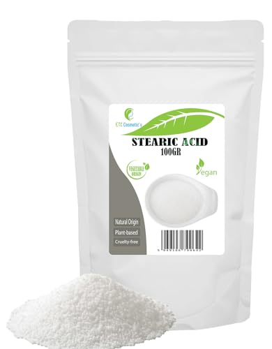 STEARIC ACID - 100 GR - Wird in einer Vielzahl von Produkten wie Lotionsriegeln, Cremes, Balsamen, Salben, Sticks und Kerzen verwendet