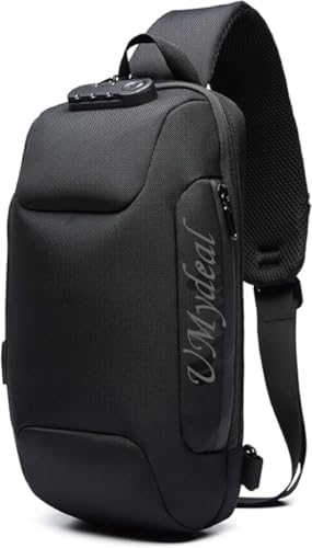 UMydeal Sling Backpack USB Anti-Theft Men'S Chest Bag Casual Shoulder Bag