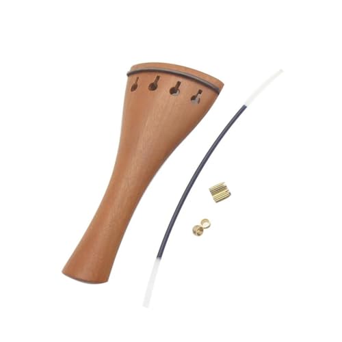 プロ仕様のバイオリンパーツ 木製 4/4 3/4 バイオリン テールピース ナツメ テールロープ付き 調節可能な弦楽器 ブラウン