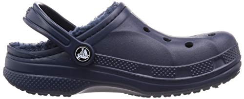 Crocs Clog infantil forrado com baya | Pantufas quentes e felpudas para crianças, Carvão/Carvão, 1 L