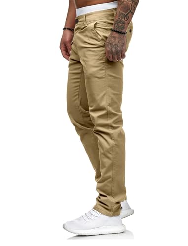 Image of HUNGSON Mens Chinos Dress Pants Slim Fit Stretch Business Casual Golf Work Slacks Trousers