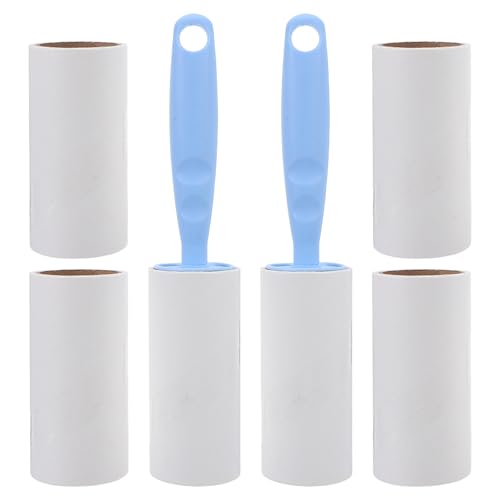 FIXOSHEE Lot de 8 Rouleaux Adhésifs Réutilisables Bleu Rouleau Anti-Poils pour Vêtements et Meubles Outil Portable pour Enlever Poils de Chien Chat et Peluches Rouleau Anti-Peluches