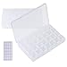 MENGON 2pcs Boîte Rangement Perle Diamants Painting avec 28 Grilles Amovible Boite Compartiment en Plastique Transparent Organisateur pour Boucles D'oreilles Petits Objets Bijoux