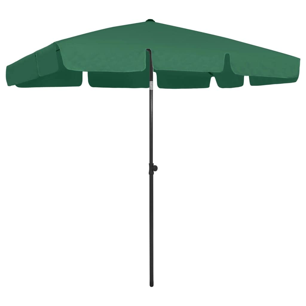 Strandschirm Sandgelb 180x Polyester UV-beständig neigbar mit Kippmechanismus wetterfest für Garten Balkon Terrasse Strand Outdoor als Sonnenschutz