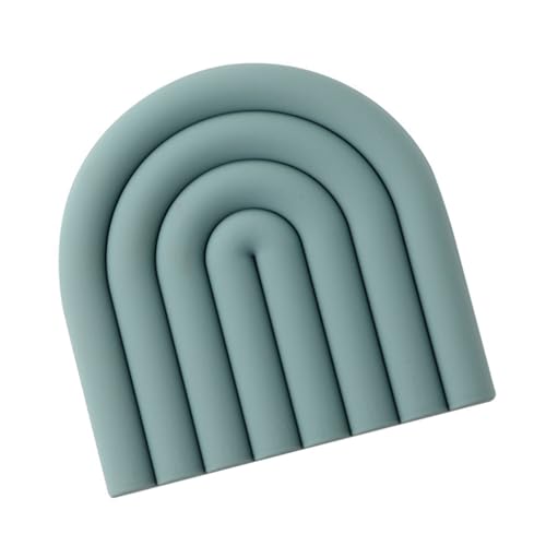 ZPSHYD Salvamanteles de silicona arcoíris, almohadilla gruesa impermeable resistente al calor para platos calientes, 25 cm, azul grisáceo, cocina y comedor
