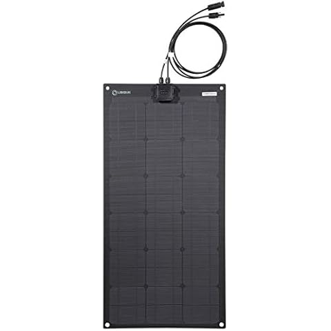 Lensun 55W 12V ETFE Black Flexible Solar Panel, Ultrathin Ultra Lightweight, PERC Mono Solar Cells, for Campers, RVs, Boats,Camping, Tent Cover