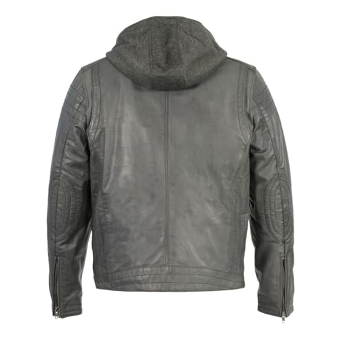 Image of Milwaukee Leather Men's Anthracite Fashion Casual Leather Jacket w /Removable Hoodie SFM1845