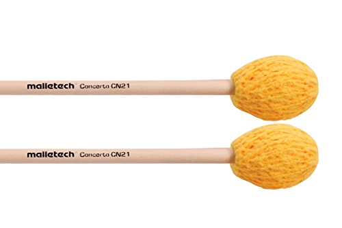 MalletechConcerto Marimba Mallets Set of 4 (2 Matched Pairs) Yellow
