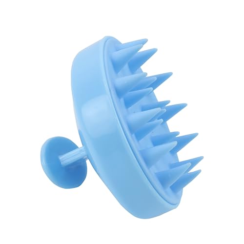 Image of NFI essentials Hair Comb Brush Head Scalp Massager Scrubber, Adults Children Thick /Thin Hair, Mold-Free Solid Silicone for Healthy Hair Growth Dry Scalp Dandruff (Blue)