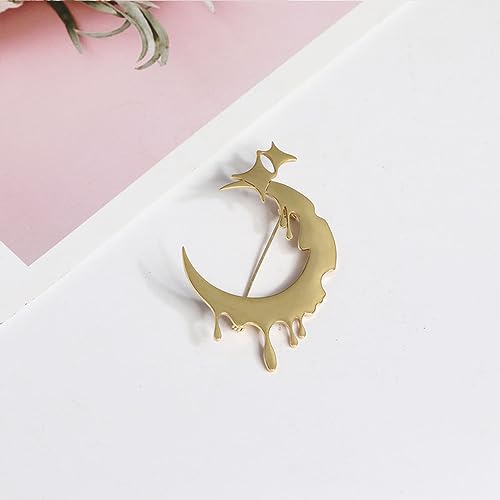 Image of Lava Moon Star Brooches Pins Delicate Minimalist Stars Teardrop Brooch Classic for Women Men Girls Dainty Elegant Lapel Pins Dress Suit Ceremony Clothes Accessories Jewelry Valentine's Day Christmas Birthday Gifts