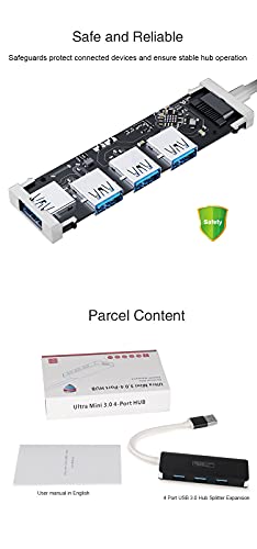 Erisin Hub USB 3.0 a 4 porte, splitter multi hub