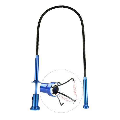 Flexible Claw Pickup Tool with Magnet Tool Flexible telescoping Claw led Light Grabber Extend,Long 28\'\' Four Claw 4-Claw for Small Parts Pickup Reacher Tool for Mechanics,Jewelry,Kids,etc. (Blue)