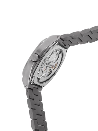 Image of French Connection See Through Blue Square Dial | Gun Stainless Steel Strap Automatic Watch for Mens FCA16UGNM