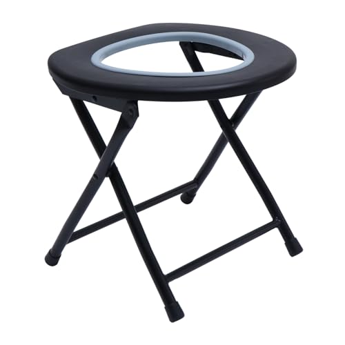 Tabouret de toilette extérieur compact plastique acier inoxydable pliable